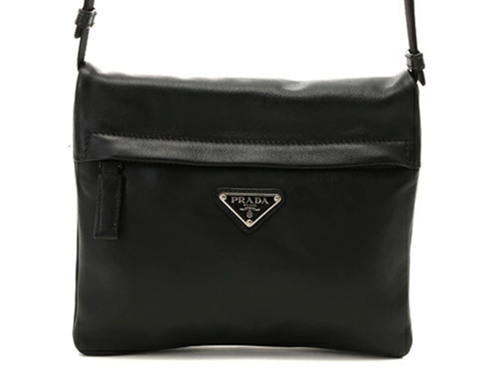 Prada shoulder bag calfskin black
